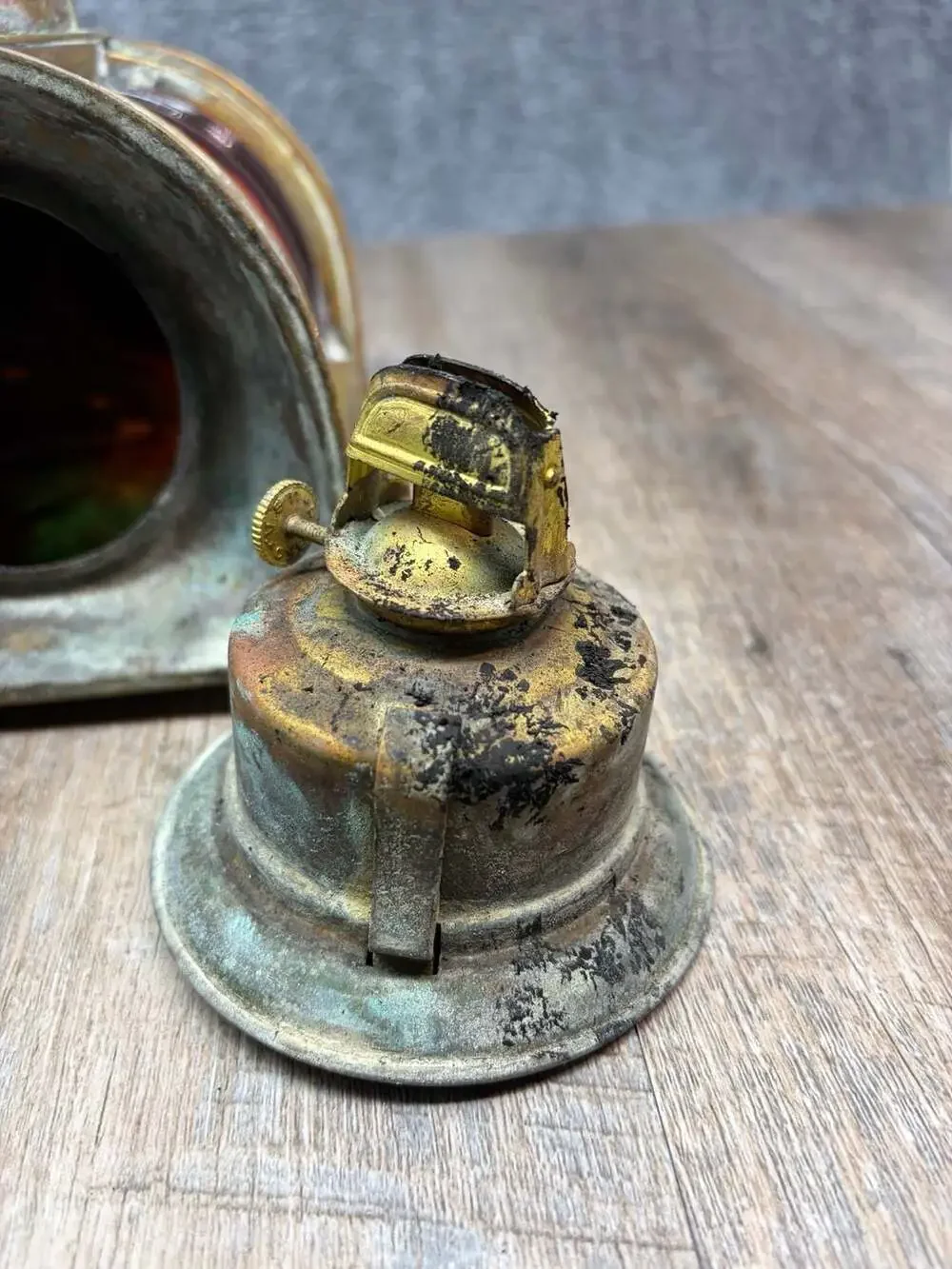 ANTIQUE BRASS PERKO SHIP MARINE NAUTICAL DE-LITE RED GREEN LIGHT LANTERN PATINA